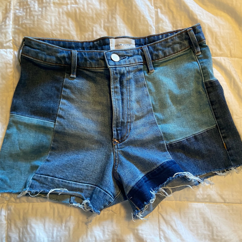 Dear John patchwork jean shorts